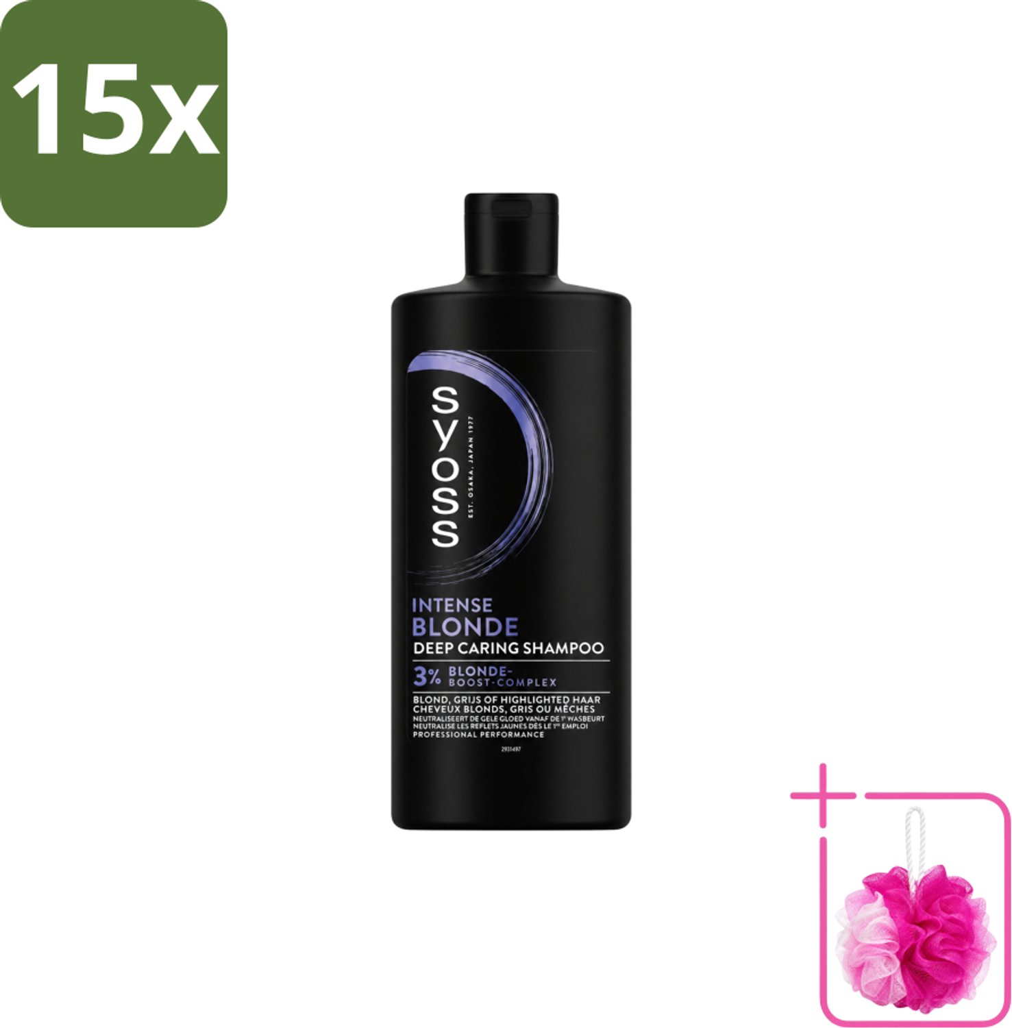 15 x Syoss – Shampoo – Blonde – 440 ml - Bulkverpakking - Blond haar - Douchemop - Koel blond