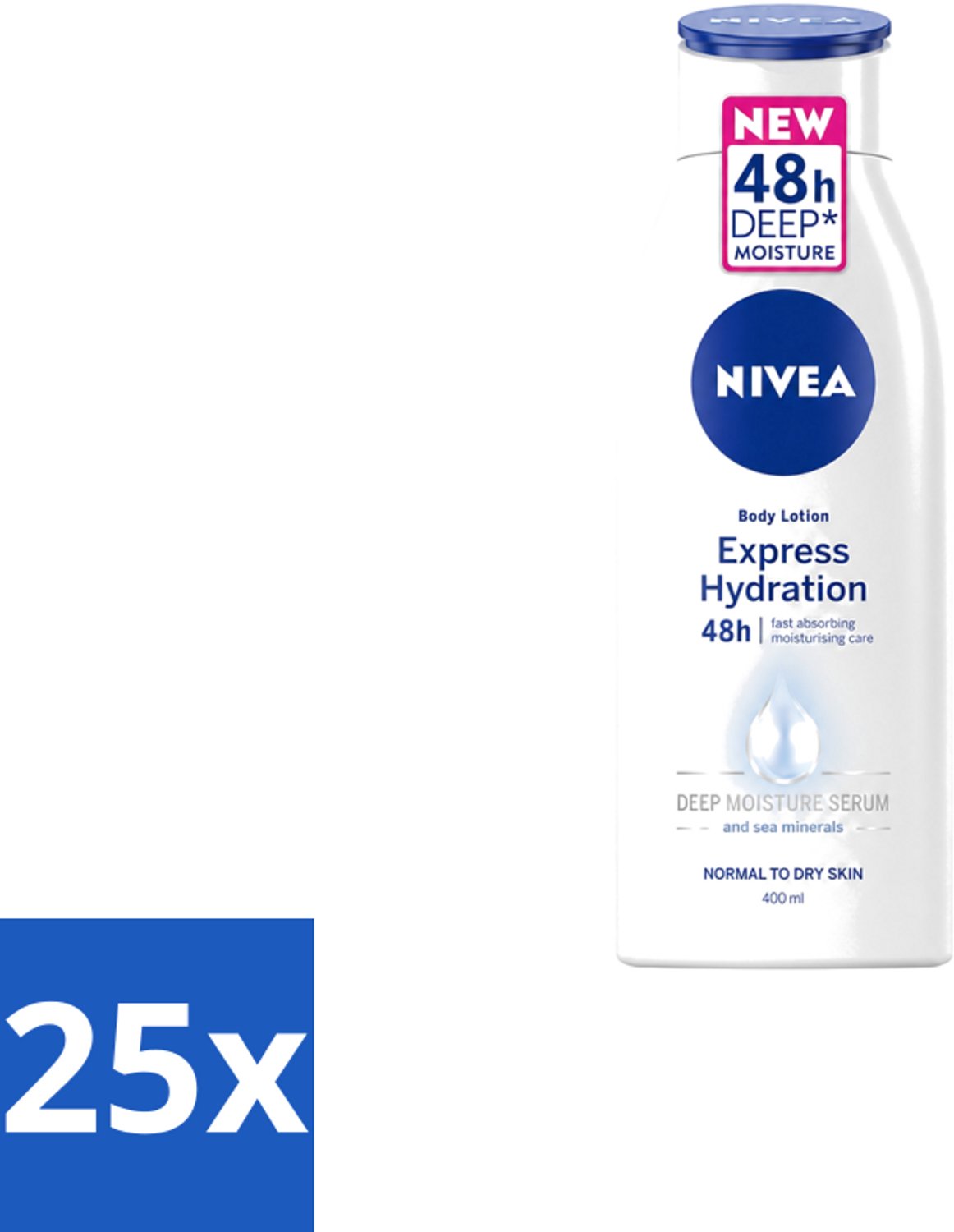 25 x Nivea – Bodylotion – Express Hydration 48H – 400 ml - Voordeelverpakking - 25 stuks