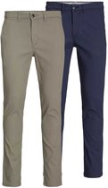 JACK & JONES Marco Dave (2-Pack) slim fit - heren chino - beige en blauw