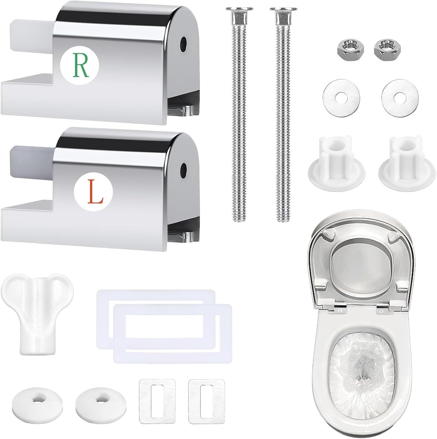Toiletbrilhouder met zacht sluitmechanisme, geschikt voor vaste toiletbril onderdelen en accessoires