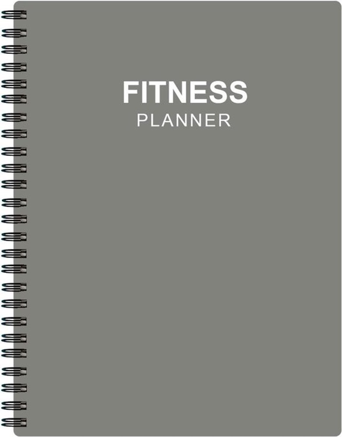 Fitnessdagboek - Trainingsplanner en logboek - Gezondheid bijhouden - 136 dagen - A5-formaat - Grijs