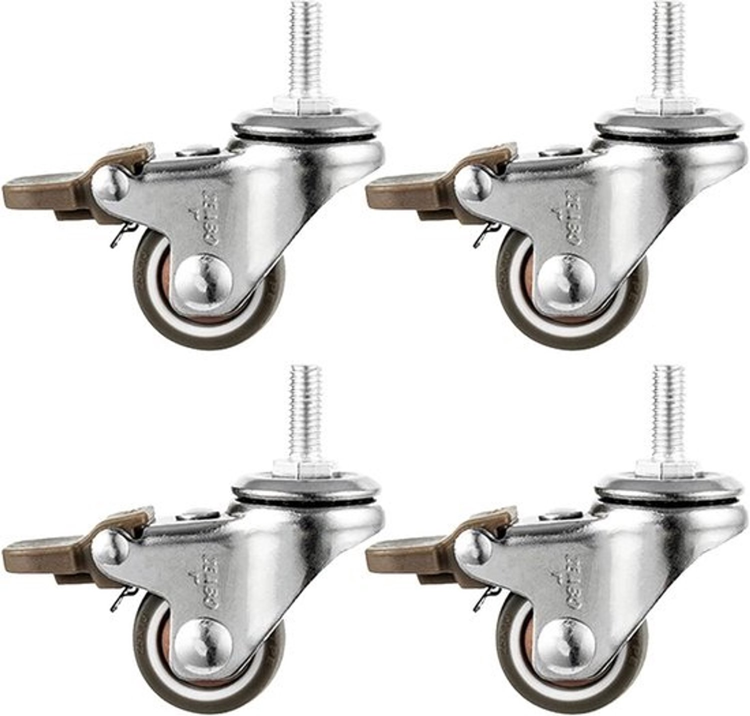Meubelzwenkwielen 4 Stuks - Rubber transportwielen - Meubels verplaatsen - Stil en vloervriendelijk - 50mm M10