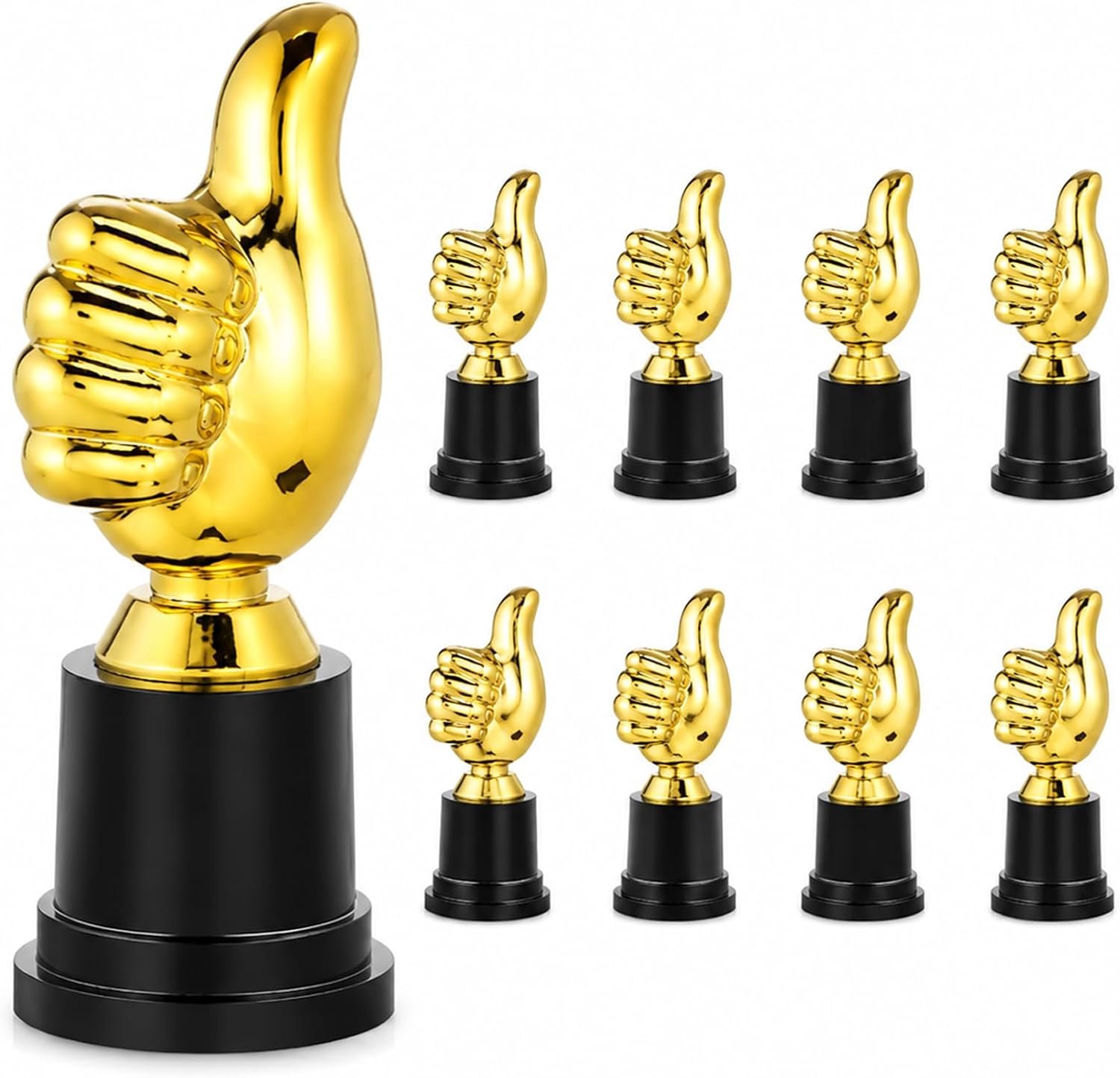 Trofeeën voor kinderen met gouden duim, mini-gouden trofeeën, hoge onderscheidingstrofeeën, voor kinderverjaardag, decoratieartikelen, schoolprijzen, kleine sportevenementen