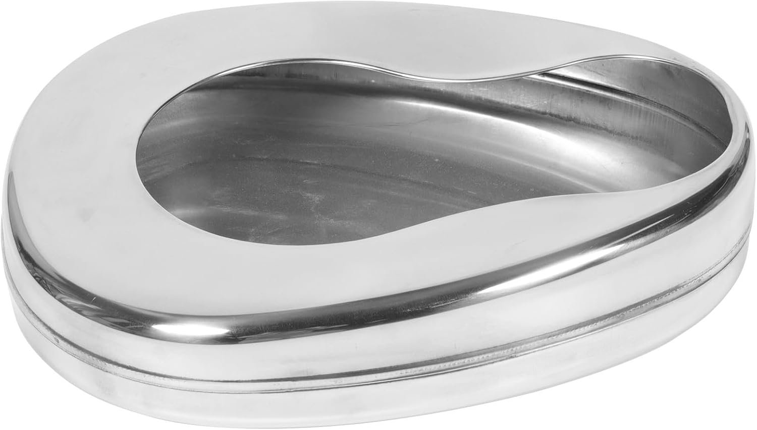 Steekbak van roestvrij staal, draagbare bedpan met spatbescherming, robuust toilet voor patiënten die in bed liggen, veilige bedbak voor volwassenen in het huishouden