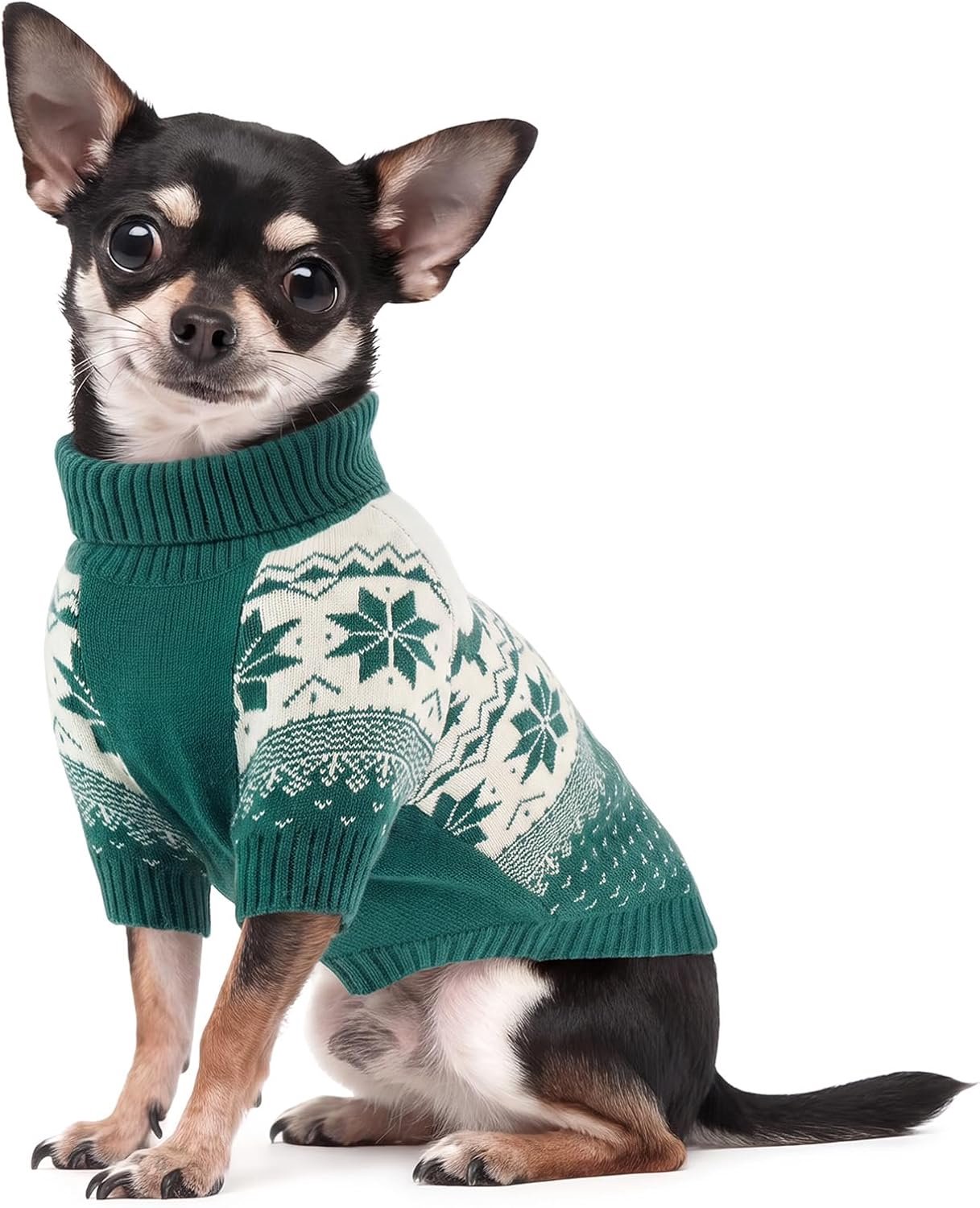 Hond Kerst Gebreide Trui Met Back Leash Hole S Groen