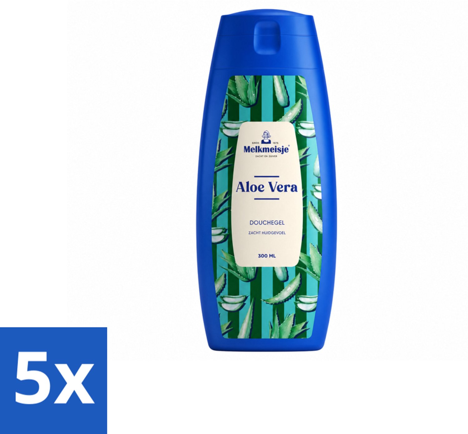 5 x Melkmeisje – Douchegel – Aloe Vera – Zacht Huidgevoel – 300 ml - Voordeelverpakking - 5 stuks