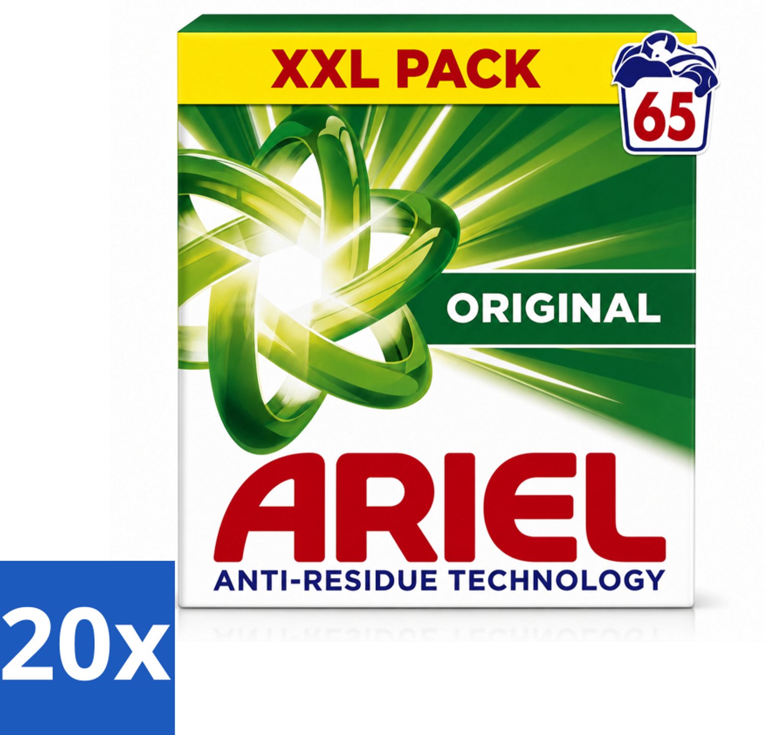20 x Ariel – Original – Snel Oplosbaar Waspoeder – 3,58 kg - Voordeelverpakking - 20 stuks