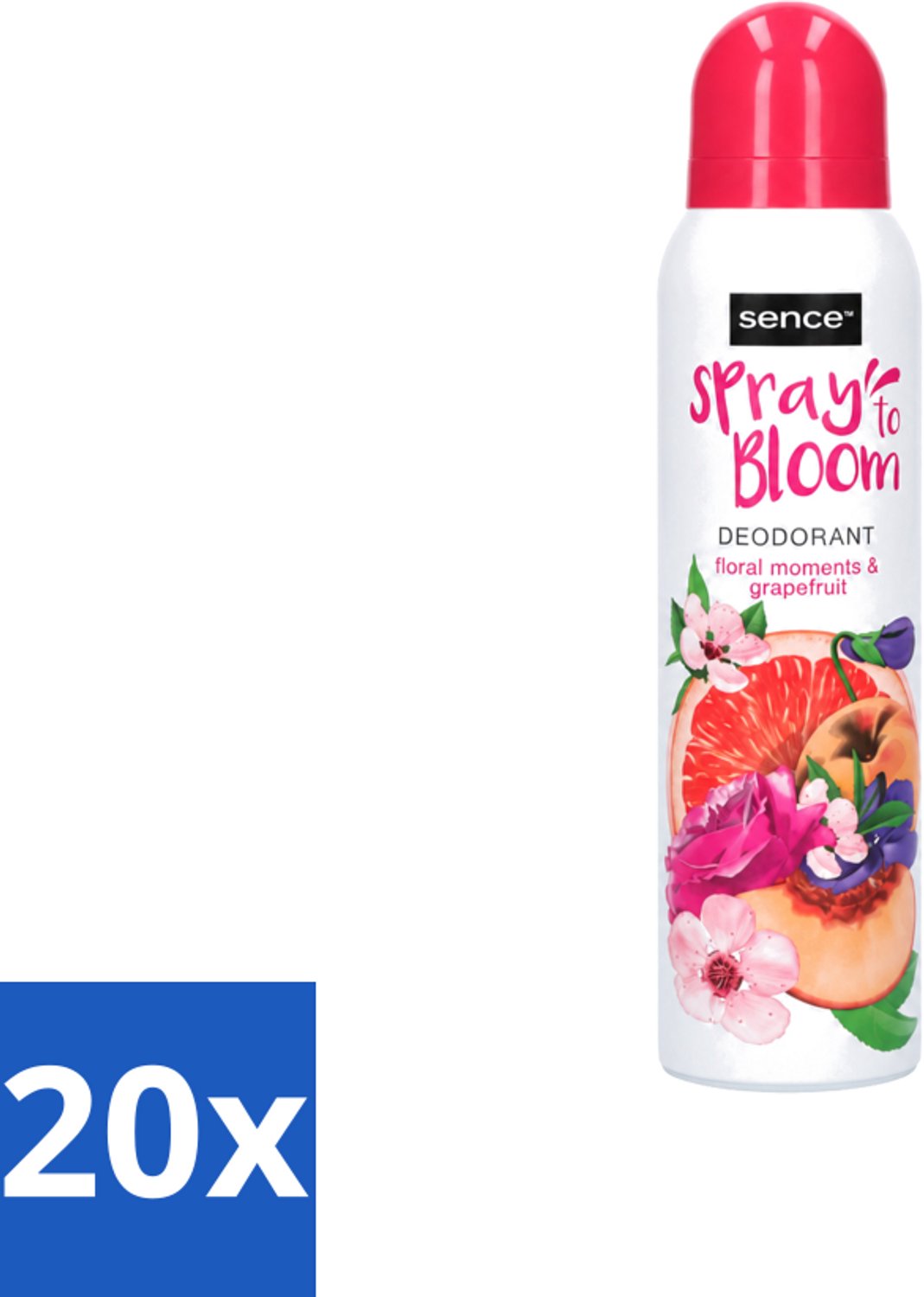 20 x Sence - Floral & Grapefruit - Deodorant - Fris & Fruitig - 150 ml - Voordeelverpakking - 20 stuks
