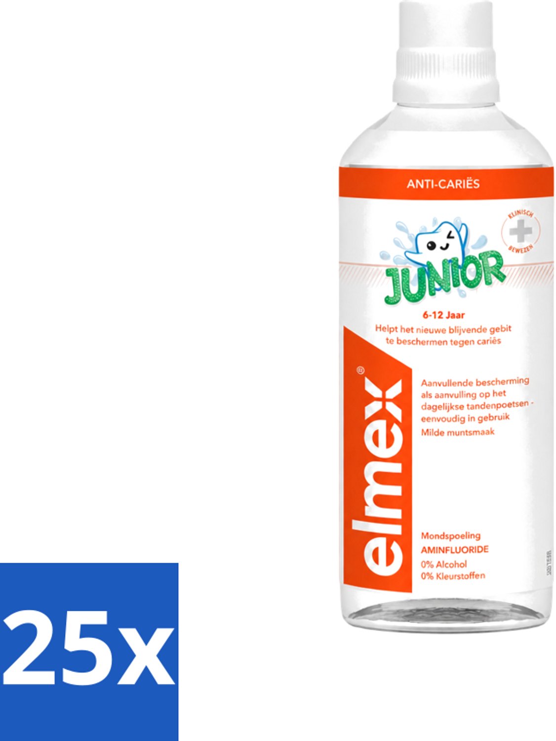 25 x Elmex - Tandspoeling - Junior - Anti Cariës - 400 ml - Voordeelverpakking - 25 stuks