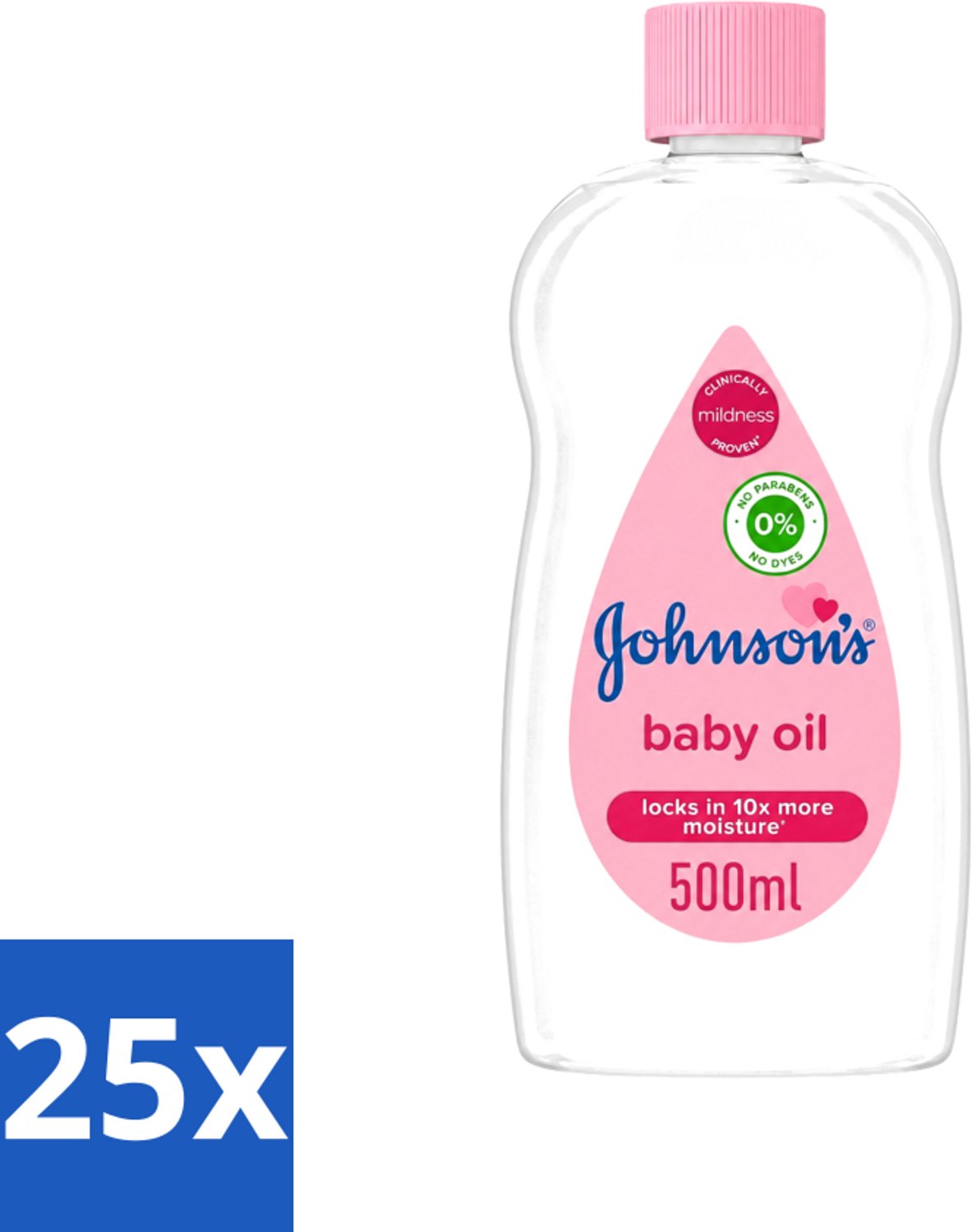 25 x Johnson's - Baby Olie - Verzachtend - Hydraterend - 500 ml - Voordeelverpakking - 25 stuks