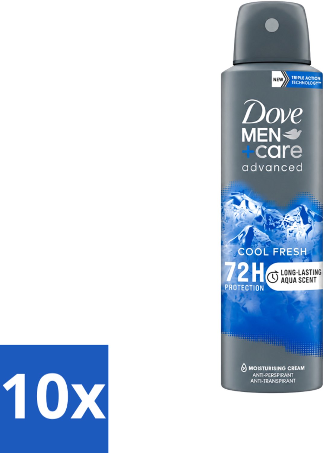 10 x Dove - Deodorant - Men Care Cool Fresh - Verfrissend en langdurige bescherming - 150 ml - Voordeelverpakking - 10 stuks