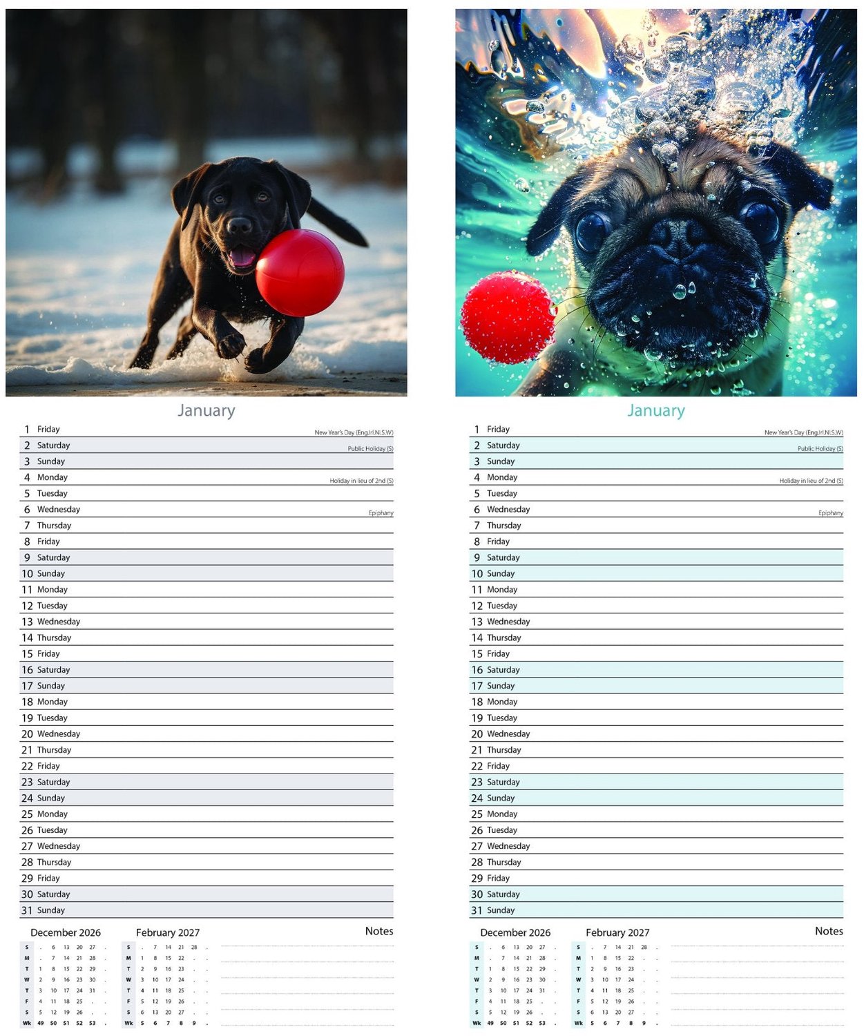 Fetch Kalender 2027 Slimline