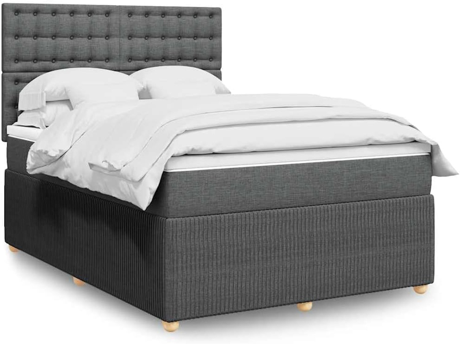 Pocketvering Bedbox Donkergrijs 160x200 cm