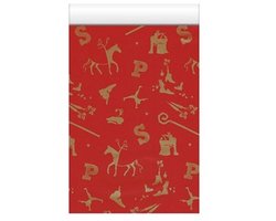 Sintzakjes rood/goud met Sintfiguren – 23×31,5 cm – 250 st