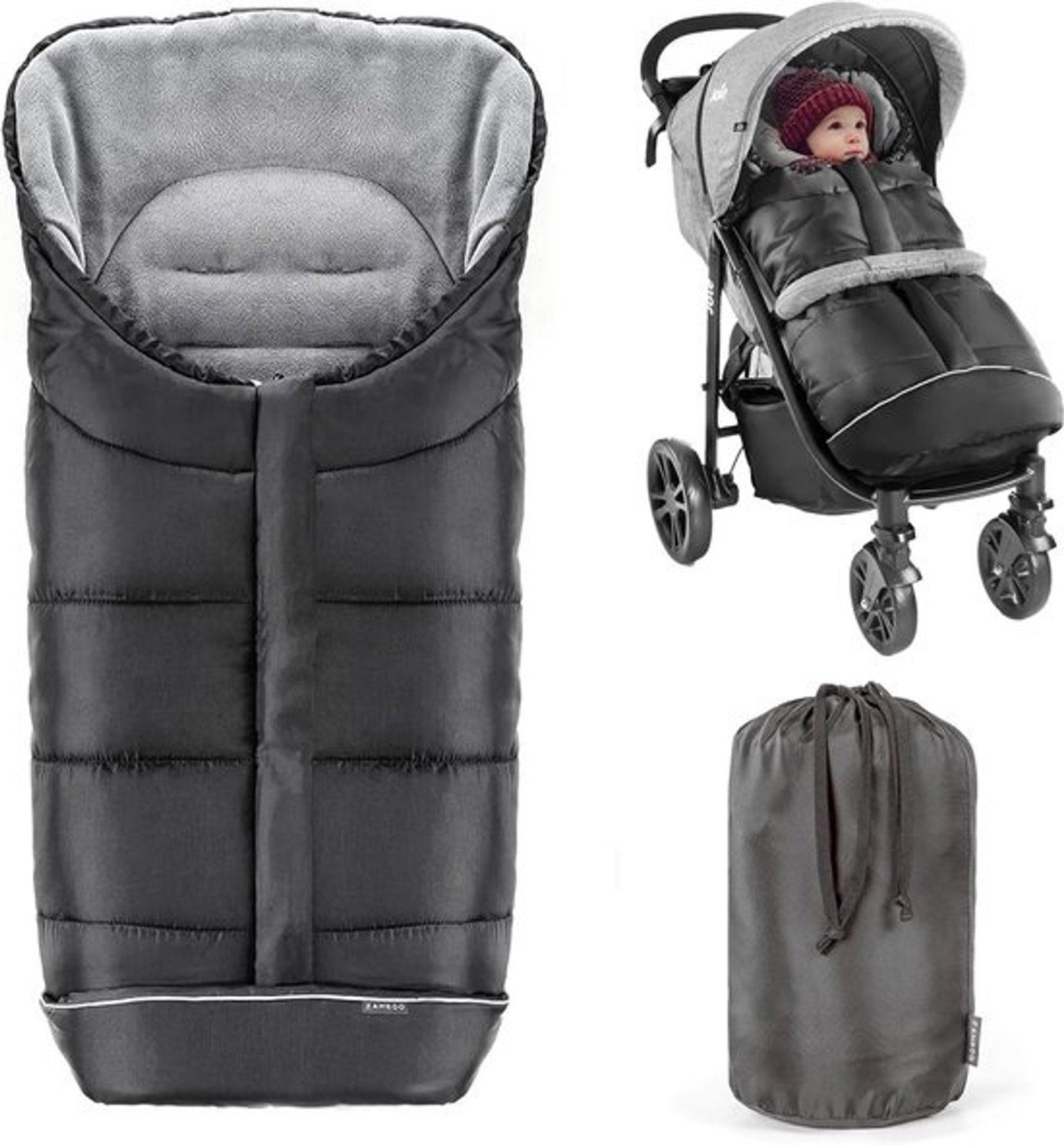 Babyvoetenzak - Deken voor wandelwagen - Warmte voor buiten - Waterafstotend materiaal - 100x45 cm - Zwart