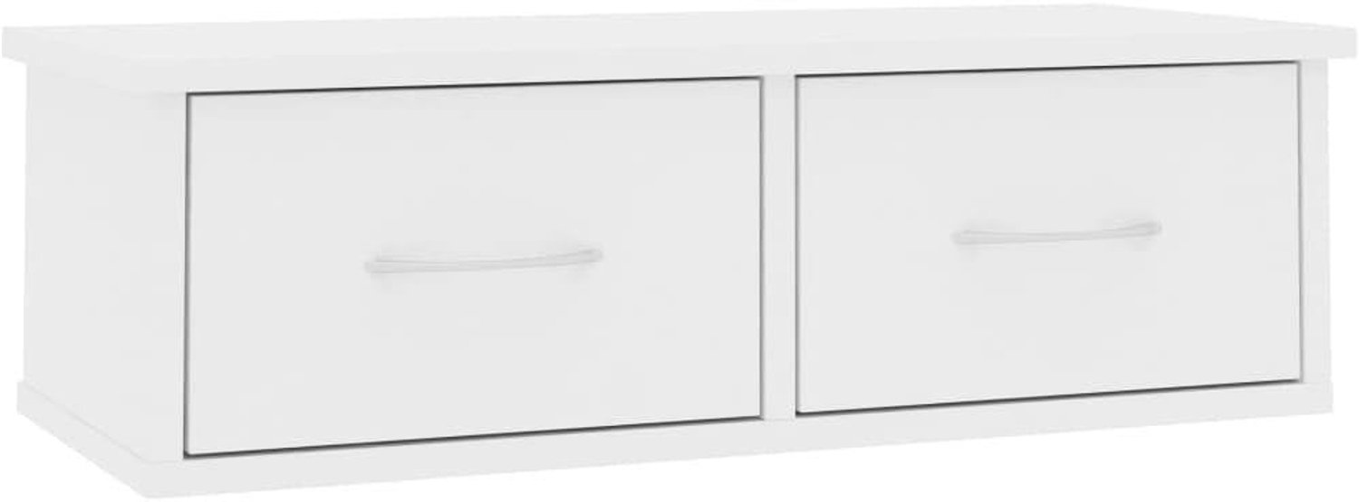 Plank Meubels Nachtkastje Witte lade plank 60x26x18,5 cm spaanplaat