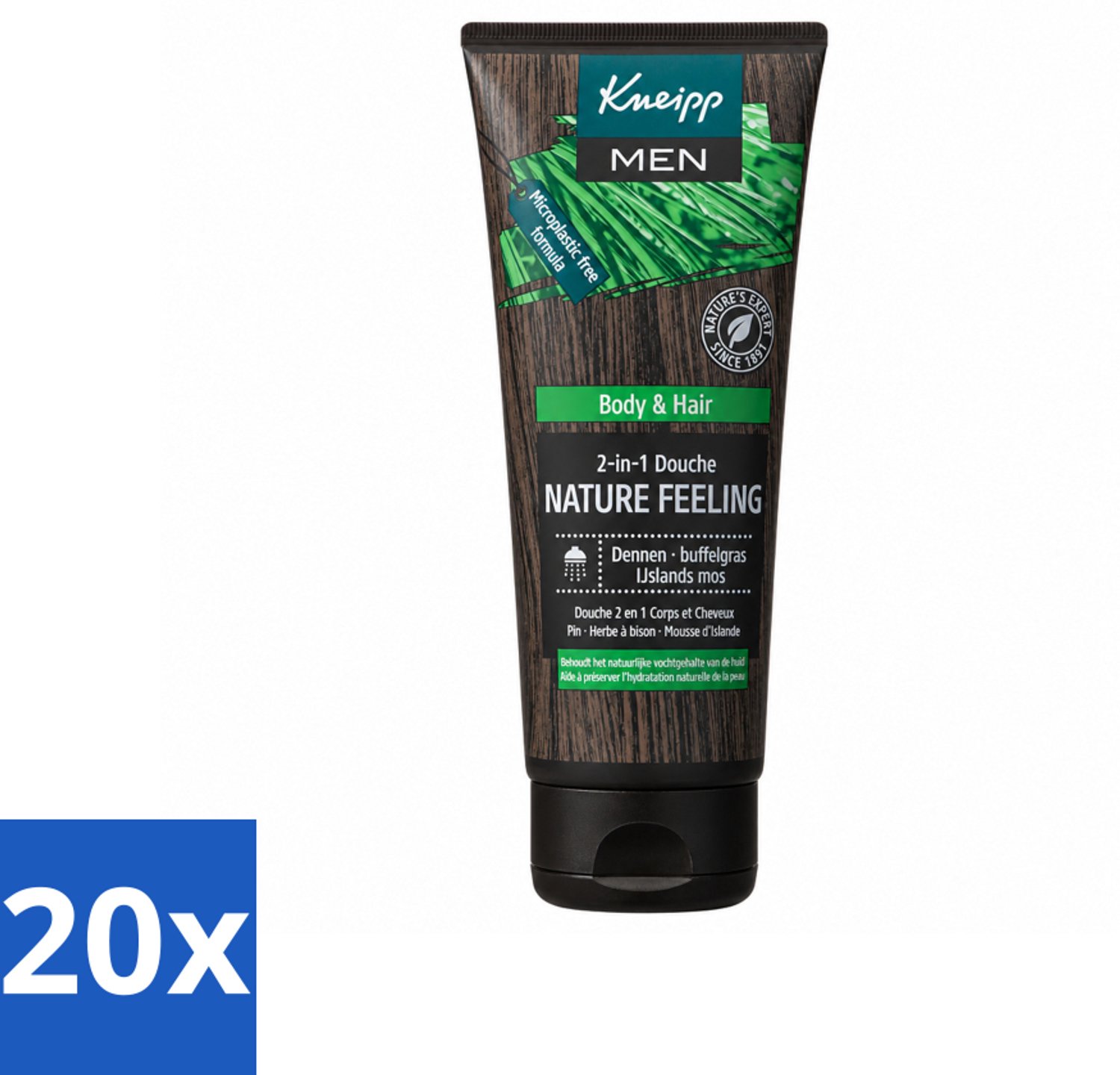20 x Kneipp - Douchegel - Men - Nature Feeling - 2-in-1 - 200 ml - Voordeelverpakking - 20 stuks