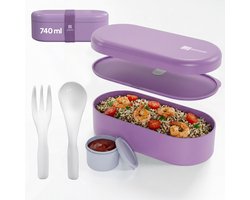 Bento Box - 1 Compartment - Lekvrij en Magnetronbestendig - Soft Lilac