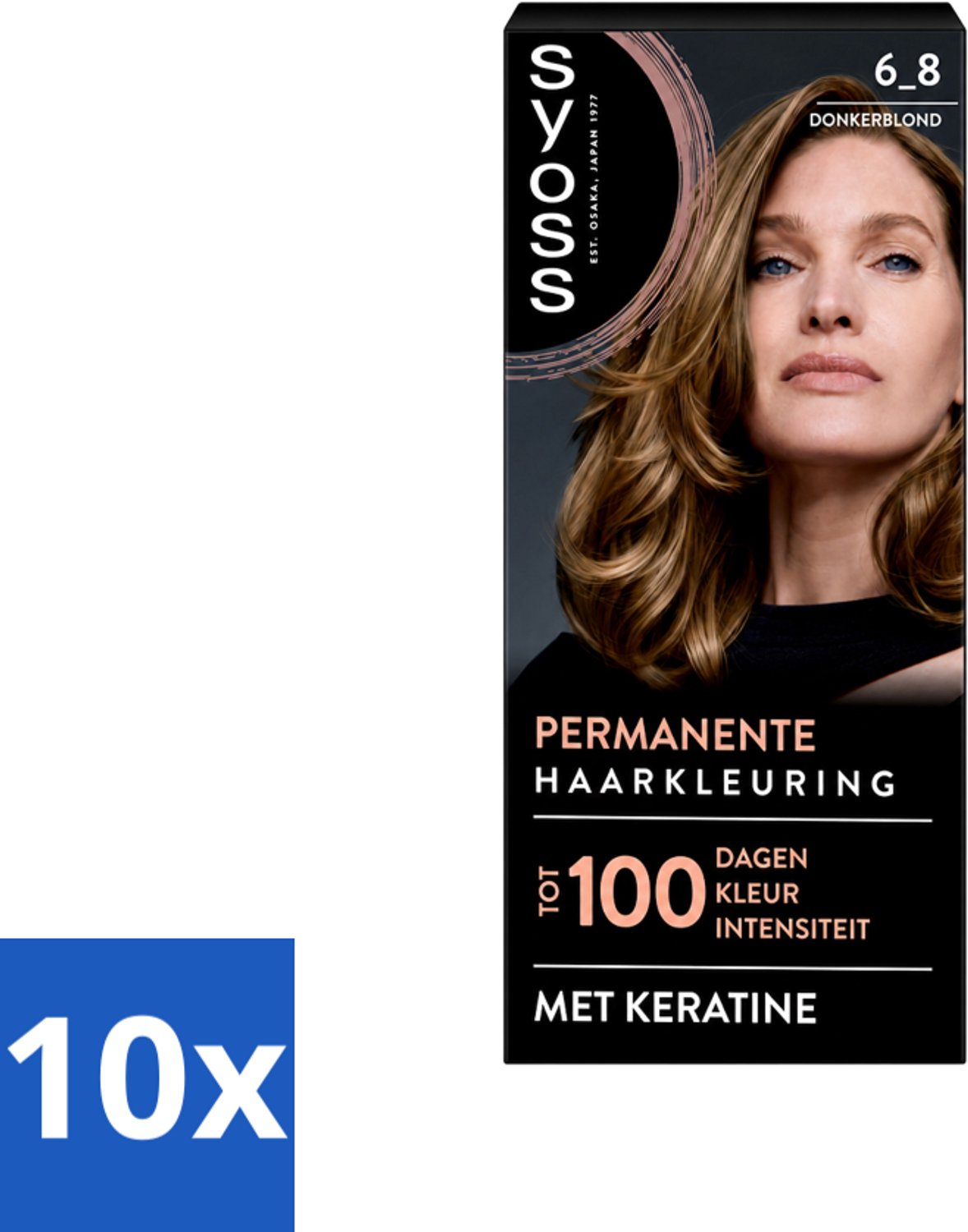 10 x SYOSS - Permanent Coloration 6-8 - Haarverf - Permanente Haarkleuring - Donkerblond - Grijsdekking - Voordeelverpakking - 10 stuks