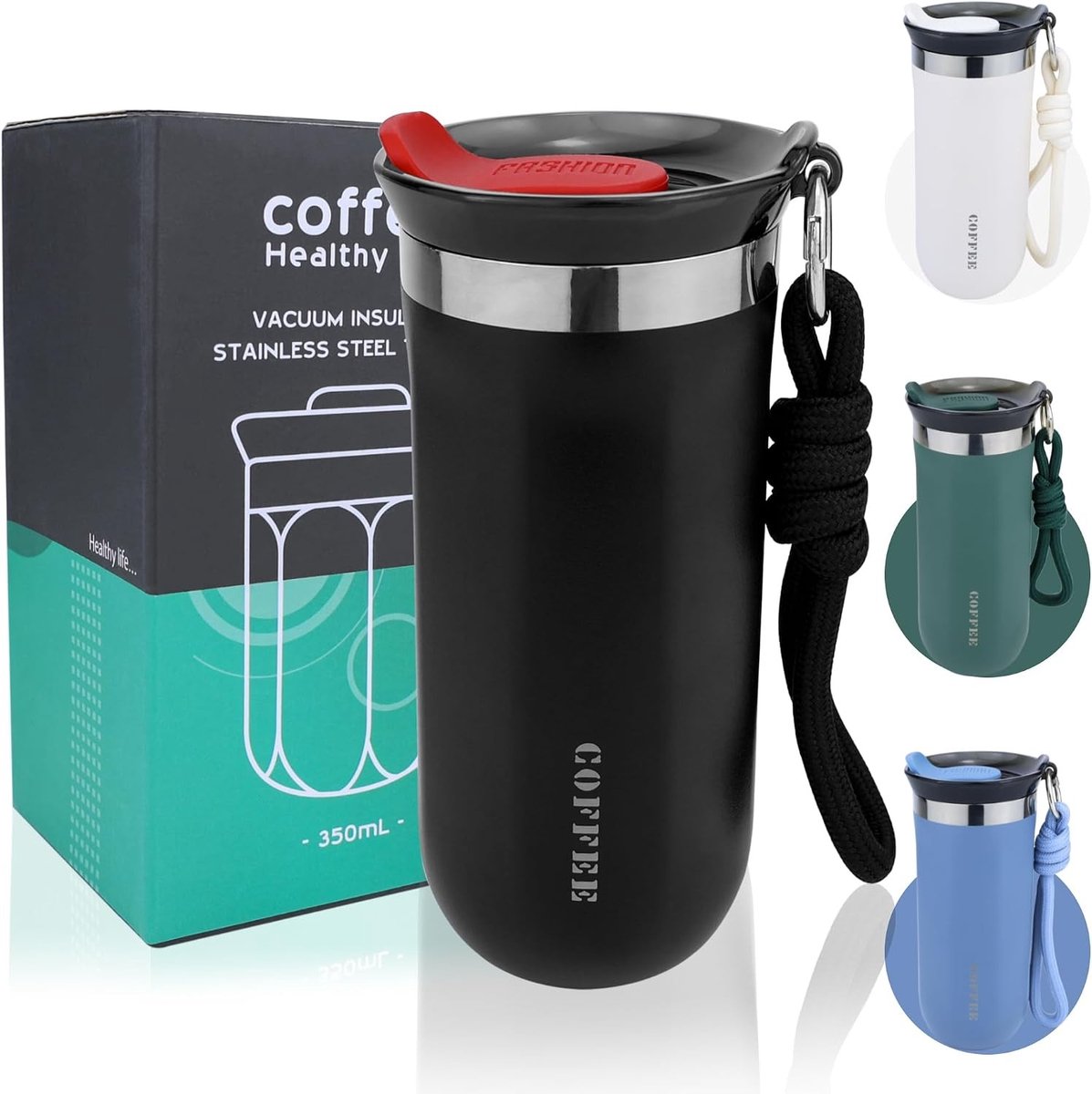 Thermo Mug 500 ML voor Koffie To Go - Reismok met Deksel - Zwarte Koffiemok - Ideaal voor Koffie, Thee en Warm Drankje