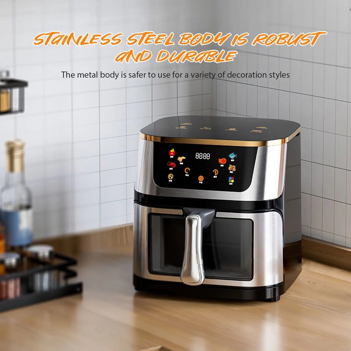 6Seven - Airfryer - Familie maat - 12 liter - Touchscreen - Toaster- Hete lucht - Oven - Compact - 2800 Watt - Grijs