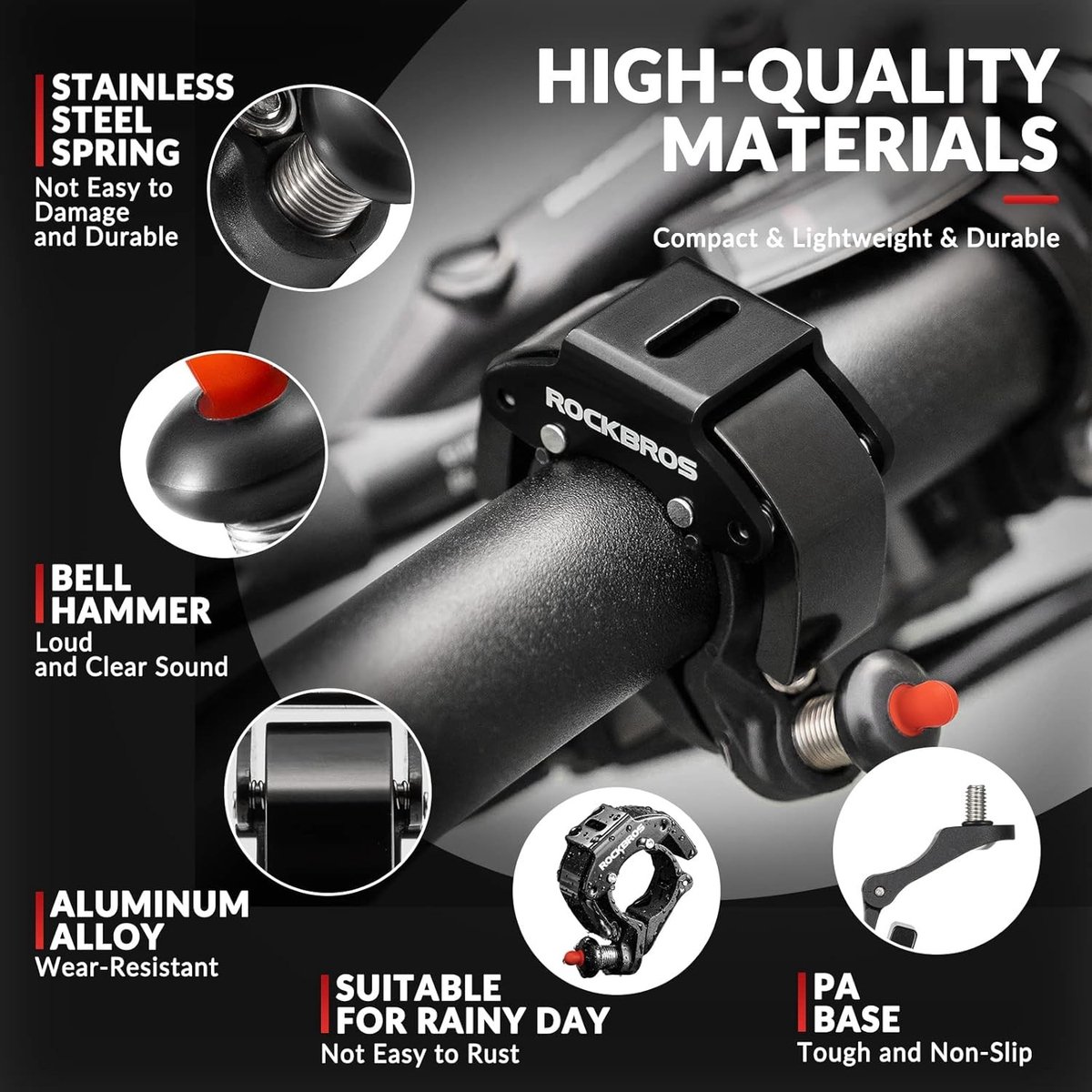 Fatbike accessoires - Fietsbel - Zwart - Aluminiumlegering - Voor Mountainbike en Rennfiets