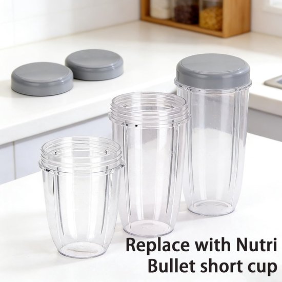 2 stuks Nutri kogeldeksels uitgerust met 2 kleine bekerborstels, hersluitbaar deksel met pakkingen voor NutriBullet - ShopVlot — afbeelding 2