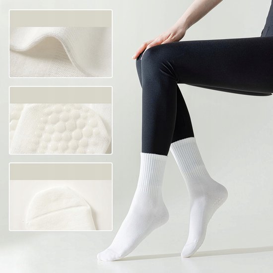 3 paar anti-slip pilates sokken dames met grips — afbeelding 4