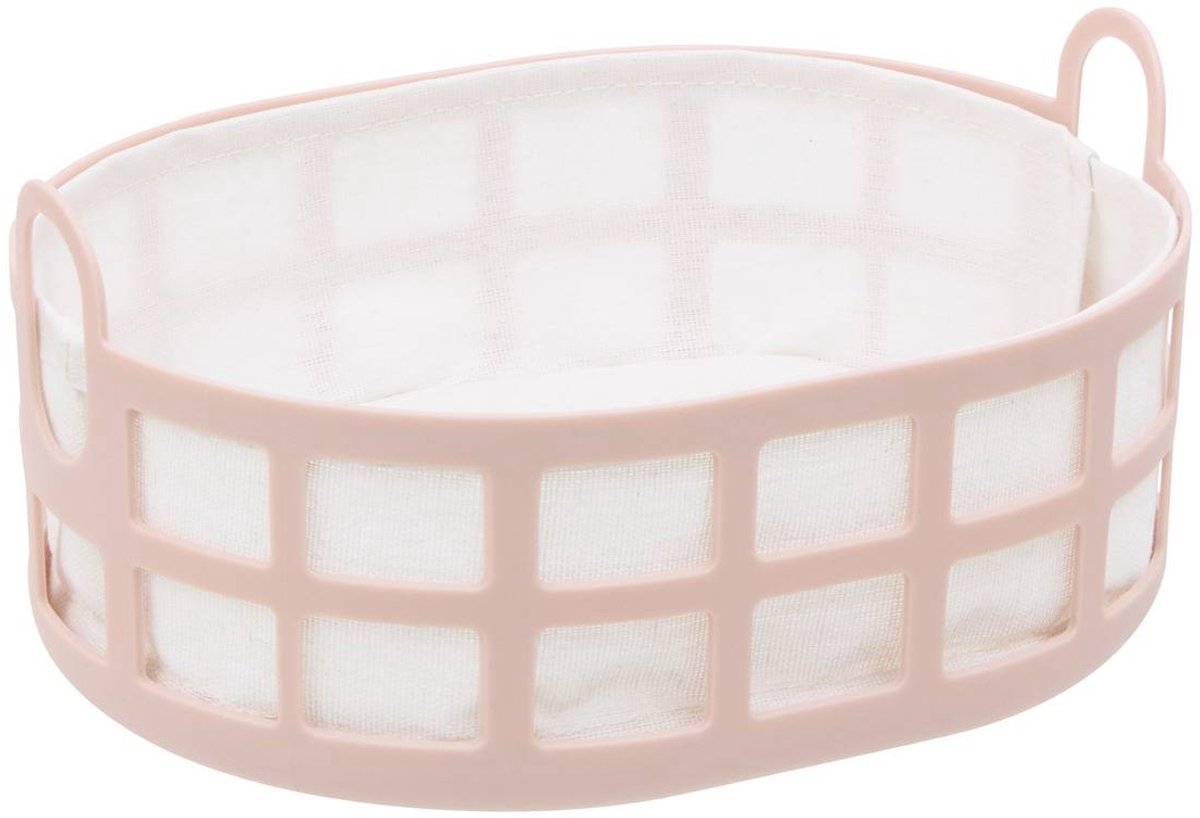 Corbeille à pain Poly ovale L.24cm rose
