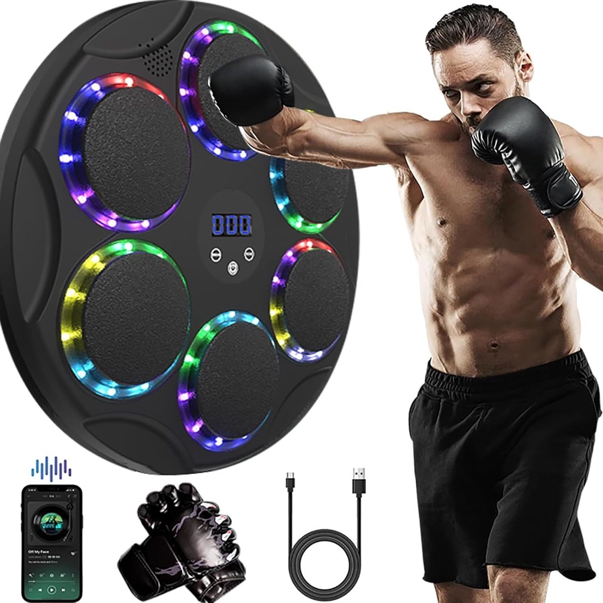 Kleurrijke Muziek Boksmachine voor Thuis en Gym - Intelligente Training voor Volwassenen en Kinderen, Ideaal voor Fitness en Spelletjes