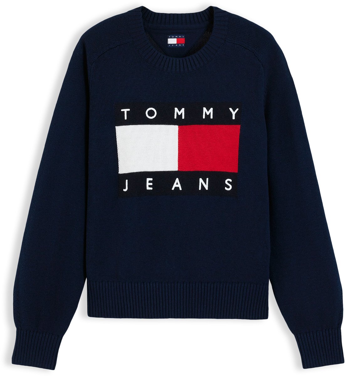 Tommy Jeans Trui Tjw Flag Sweater Ext Dw0dw23450 C1g Dark Dames Blauw