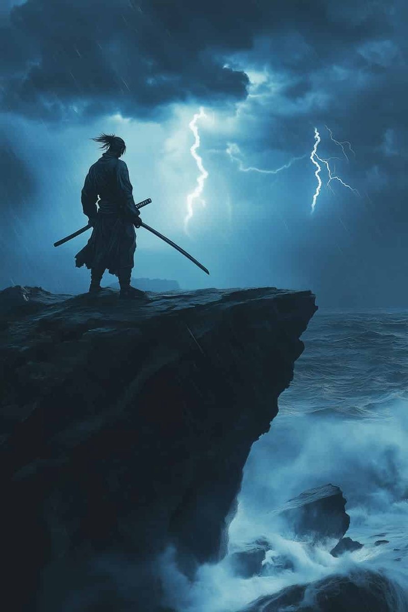 Samurai Poster - Klif - Oosterse - Oorlog - Cultuur - Actie - Epische - posters - formaat 70x100cm - Wanddecoratie - L4105