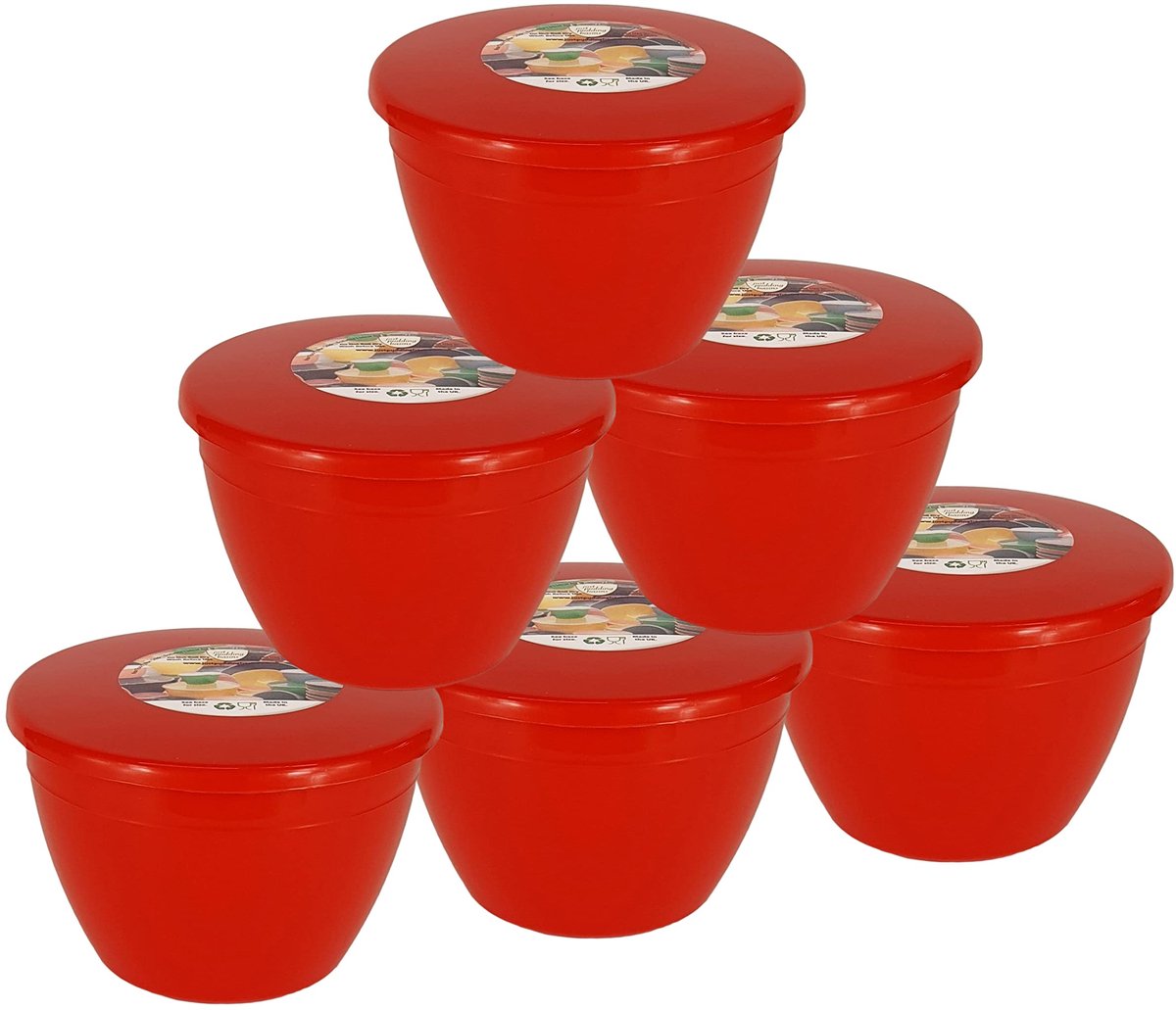 Just Pudding Basins Limited Multipack Rood 1-Pint, 570ml Wastafel (6 Pack) - ShopVlot