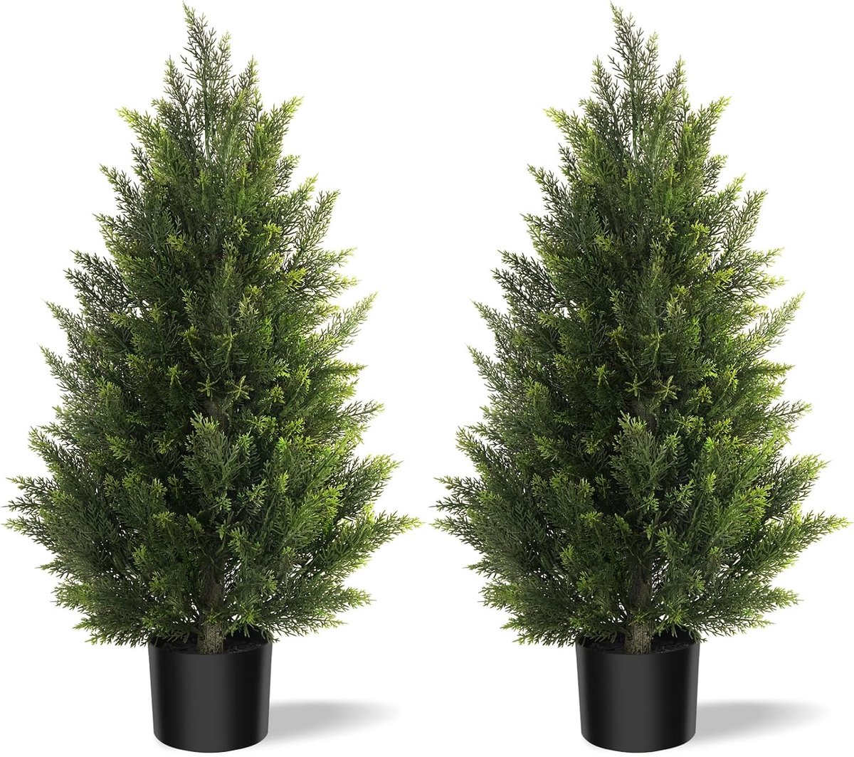 Kunstplant Kunstmatige Ceder, Realistische Kunstboom 90cm | PE-bladeren UV-bestendig, Kunstplant in Pot voor Decoratie Woonkamer Deur Hal Terras Tuin Kerstmis Feest