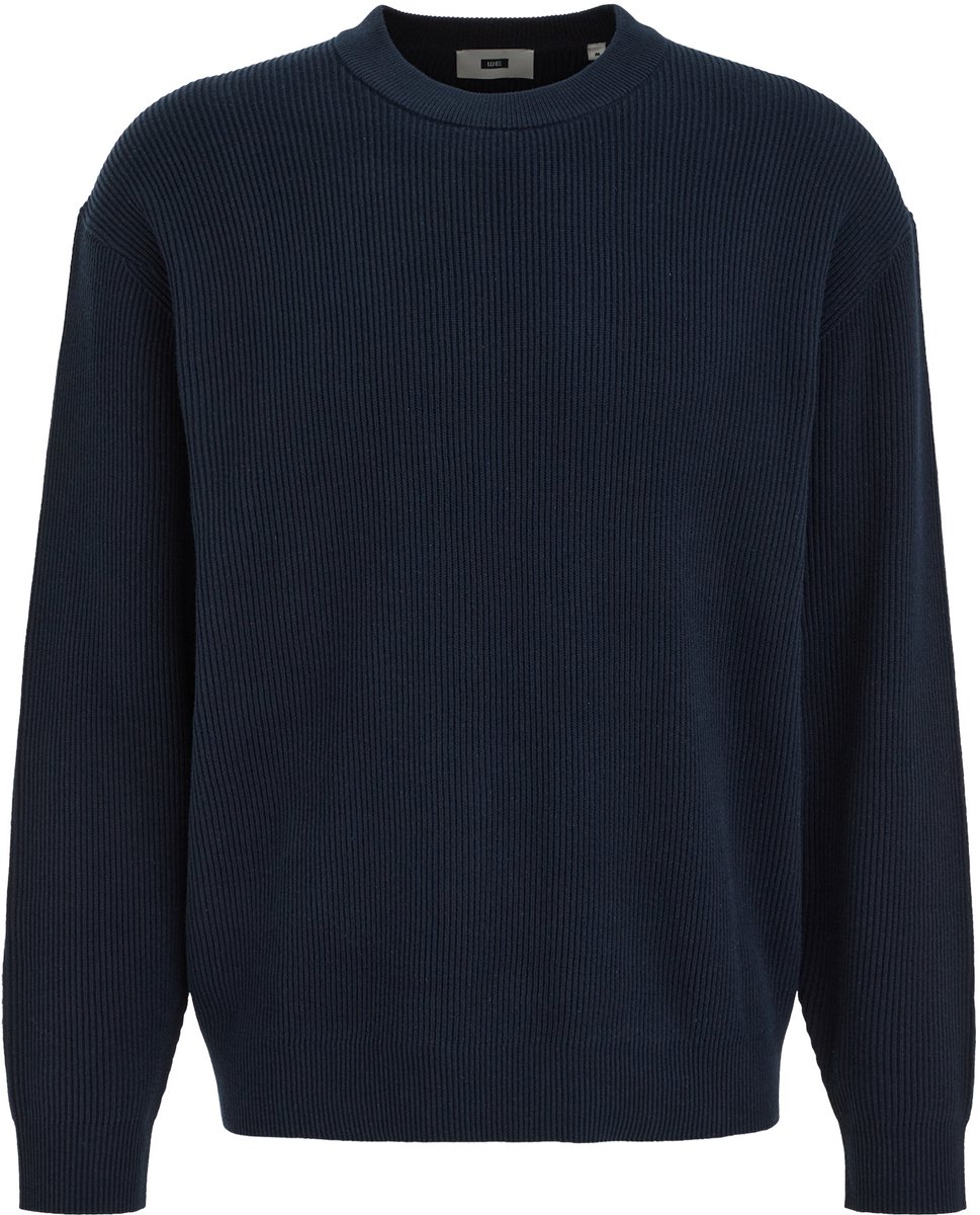 WE Fashion Heren regular fit sweater met structuur
