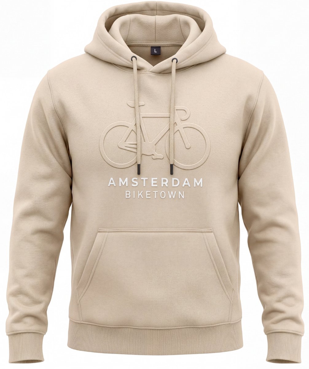 Hitman Hoodie Heren - Amsterdam - Heren Trui - Vest Met Capuchon - Trainingsvest Met Buidelzak - Beige - Maat XXL