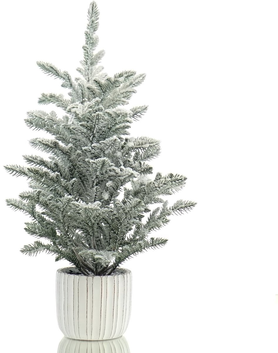 DPI kerstboom besneeuwd witte pot hoogte 55 cm