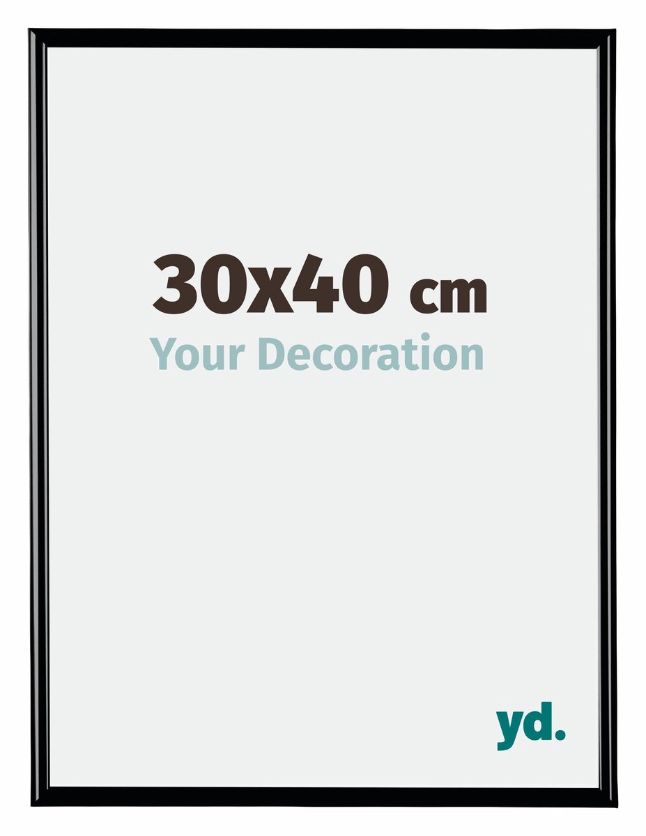 yd. Your Decoration - Fotolijst 30x40 cm - Kunststof - Zwart Hoogglans - Bordeaux