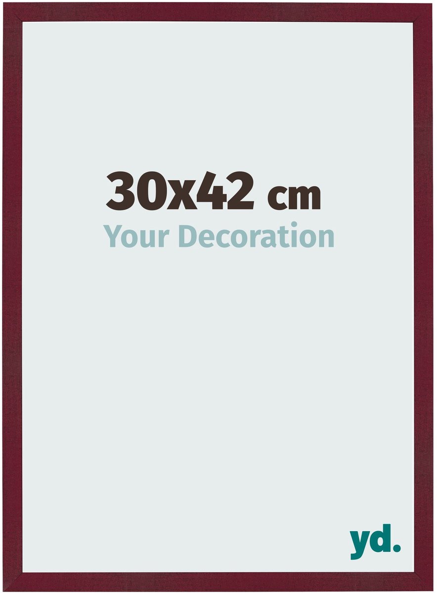 Your Decoration - Fotolijst 30x42 cm - MDF - Wijnrood Geveegd - Bologna