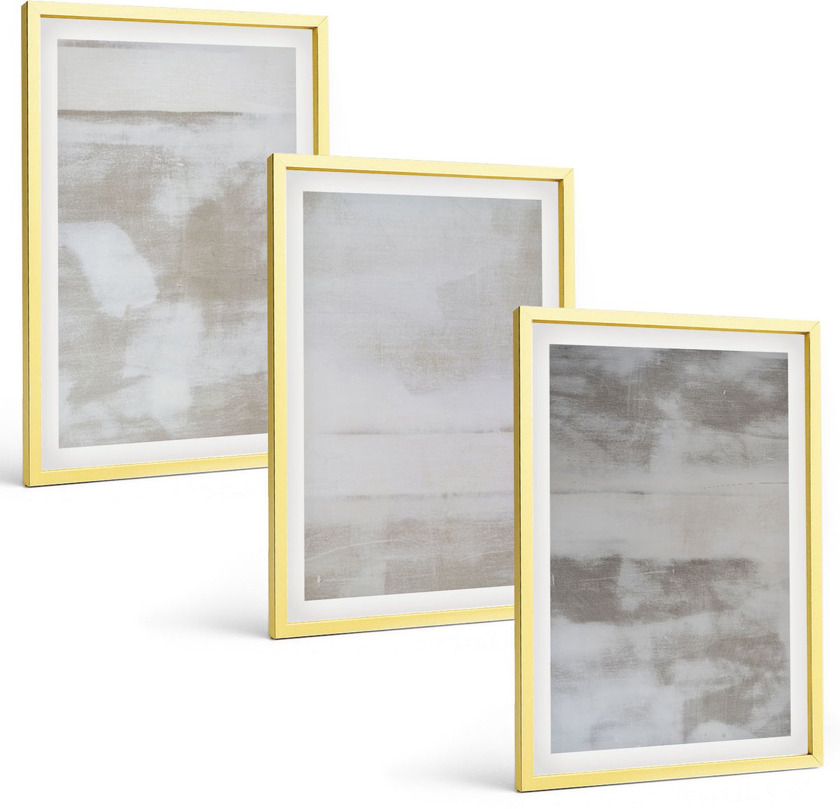 Coloray 3-Delige Schilderij Set - Versleten Texturen, Moderne Industriële Stijl - 40 x 40 cm En 40 x 60 cm - Wanddecoratie - Schilderijen Set - Kantoor - Decoratieve Schilderijen