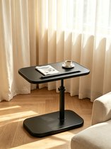 Opvouwbare en in hoogte verstelbare bijzettafel voor naast de bank het bed of de woonkamer zwart met zwart frame 30*40cm