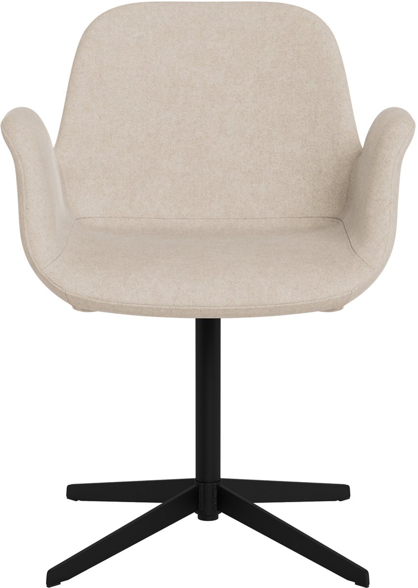 Giga Living Eetkamerstoel Alira Met Armleuning Zand/Zwart Draaibaar - Giga Living Bruin zand