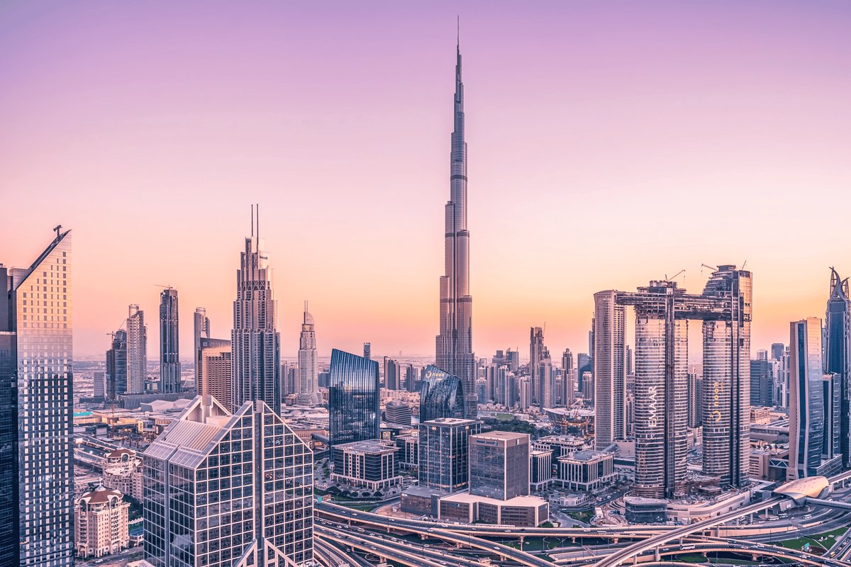 Dubai Skyline Poster - Dubai - Emiraten - Vakantie - Reis - Wanddecoratie - posters - formaat 30x40cm - XS2033MT