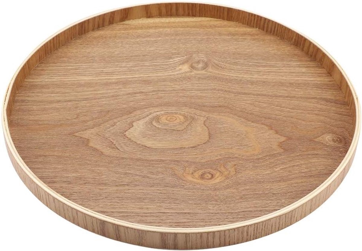 Allecto - Houten Dienblad Set - Geschikt voor Thee en Fruit - 33 cm - Vintage Design - Duurzaam en Milieuvriendelijk - Perfect voor Casual Dining