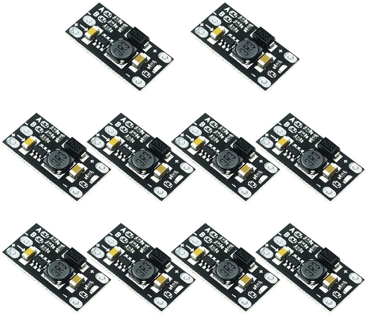 Zalati Mini Boost Module, 10 stuks DC-DC 3,7 V naar 5-12 V Step Up Board Power Converter met LED-display
