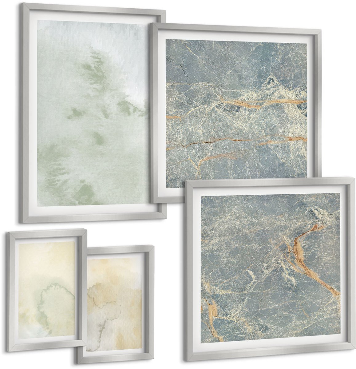 Coloray 5-Delige Schilderij Set - Abstracte Patronen, Delicate Boho-Decoraties - 20 x 30 cm - Wanddecoratie - Muurdecoratie - Moderne Interieurdecoratie - Woonkamer Decoratie