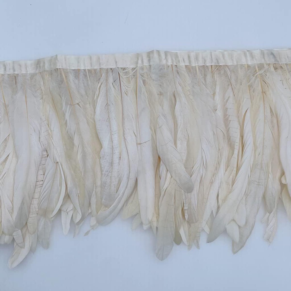 Rooster Hackle Feather Fringe Trim 8-10 inch breed voor DIY Naaien Craft Decoratie Pack van 1 Yard (Off White)