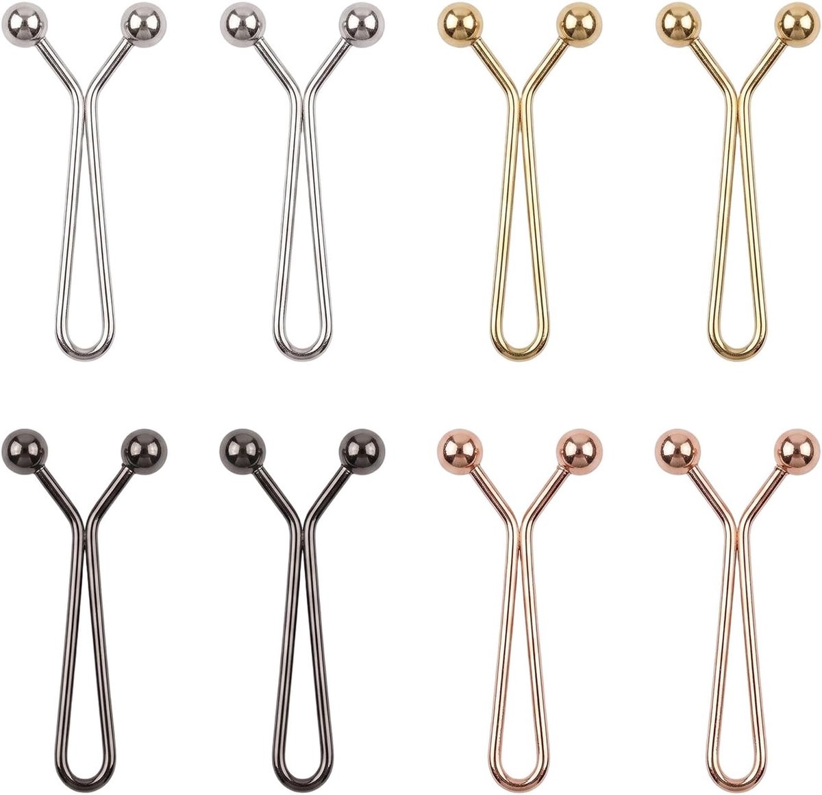 Knopen, tailleversteller, clips voor het vertrekken van broeken, zonder naden, herbruikbare metalen gesp voor het aanpassen van de taille van broeken, rokken en kleding, 4 kleuren