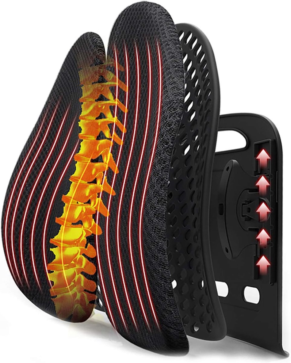 Lumbale Kussens Terug Ondersteuning Ergonomie Lumbale Kussen 40D Dichtheid Geheugen Katoen voor Kantoor, Auto, B