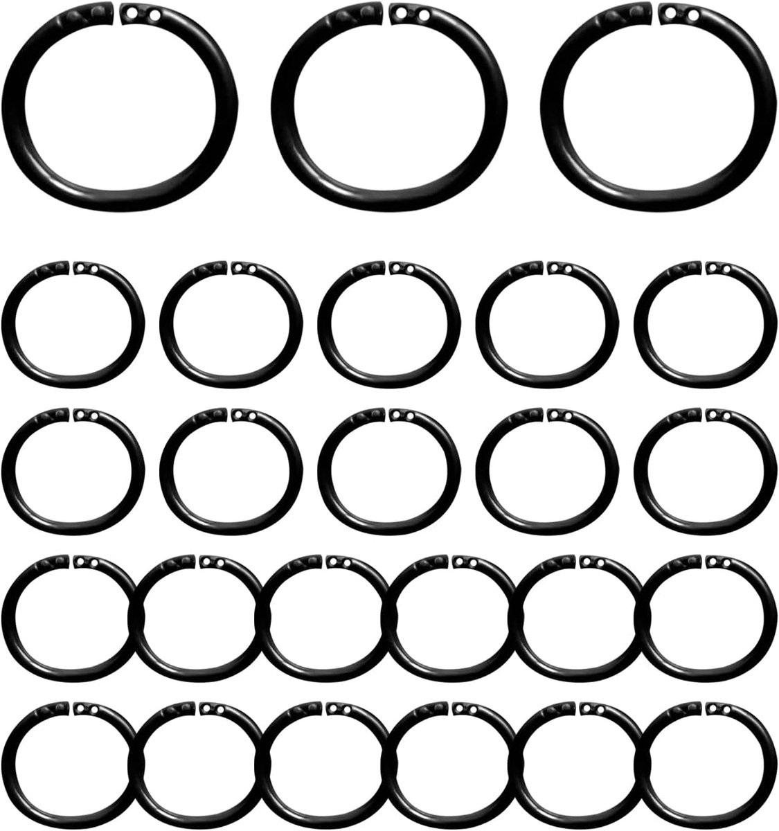 Ringen, C-vormige openingsgordijnringen, gordijnhaken, 40 mm binnendiameter douchegordijnringen, geschikt voor badkamer, slaapkamer, balkon